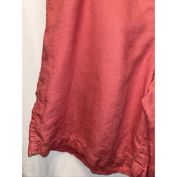 LL Bean Mauve Linen Shorts Women's 18w Elastic Waist Slash Pockets Beach Cruise - Picture 5 of 13